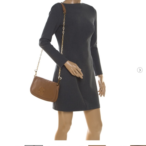 Tory Burch Tan Leather Amanda Logo Crossbody Bag - Picture 2 of 7